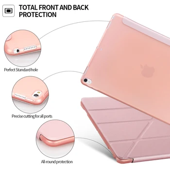 PU Piele Caz Pentru iPad Pro 10.5 inch 2017 Ultra Subțire Smart Cover Caz Pentru Noul iPad Pro 10.5 Caz Moale Silicon Cazuri +protector