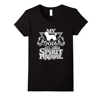 Pudelul Meu Este Duhul Meu Animal Pudel T-Shirt Imprimat Amuzant Tricou Hip Hop Bumbac Doamna Casual Maneca Scurta Noua