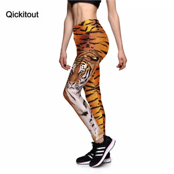 Qickitout Jambiere 2016 Moda Noua de Fitness Jambiere Forest King Tiger Înaltă Talie jambiere Femei Lucrător Sexy Creion Pantaloni