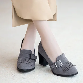 QPLYXCO 2017 Nou Super-mare și de dimensiuni mici 31-50 Piele naturala Pompe de pantofi de Femei a Subliniat Toe moda Retro party pantofi t516