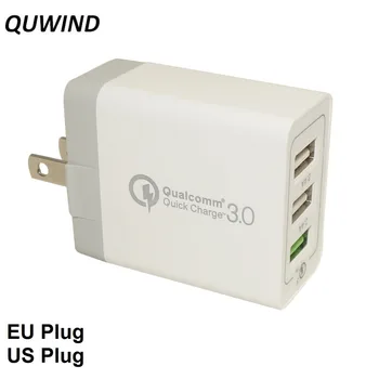QUWIND QC3.0 Rapid Încărcător de Perete 3 USB 2.4 O Încărcare Rapidă Adaptor Încărcător Pentru Samsung HuaWei Androdi