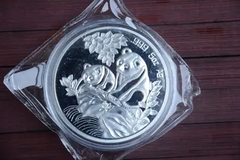 Rare 999 Shanghai Menta 5oz Silver Coin,Panda,1992,transport gratuit
