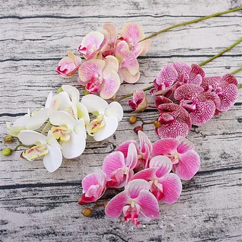 Real rămâne Singură Tulpină de Floare de Orhidee Simulat Cymbidium, Orhidee Phalaenopsis pentru Petrecerea de Nunta Flori Artificiale Decorative