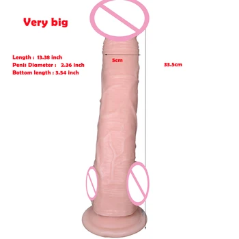 Realist Foarte Mare Dildo 33.5*5cm Penis Urias Penis Cu ventuza Puternica Anal G-spot penisului Penis artificial Vibratoare jucarii Sexuale pentru femei