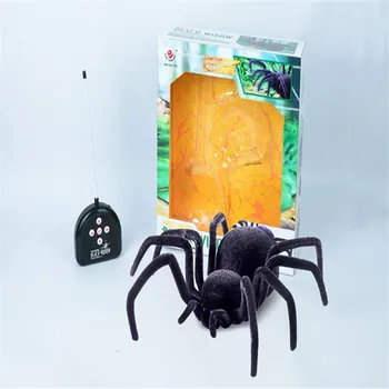 Realist Rc Simulare Animal De Pluș Înfiorător Spider Telecomanda Jucarii Copii Fals Crawl Glumă De Halloween Truc Cadou