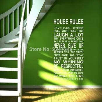 Regulile casei Citate de Wall Decal de Inspiratie Arta Autocolante de Vinil pentru Camera de zi de Decorare Dormitor