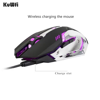 Reîncărcabilă 2.4 G Wireless Joc Mouse-ul Șoareci cu 600Mah Baterie Built-in 7 culori de fundal 2400 DPI USB Mouse-ul de Laptop