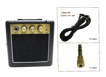 RMS-10 3W Mini amplificator chitara cu 3Meter cablu de chitara & 1buc culoare de aur 6.5 MM Masculin Feminin de 3,5 MM Jack cablu Convertor