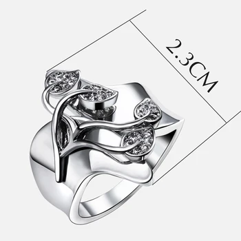 Romantic frunze de design de bijuterii Unice Deget inel de Cristal Zirconia anillos Trendy Cadou de Ziua Inele de moda pentru femei