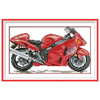 Roșu Galben motocicleta Numărat cruciulițe 11CT 14CT cruciulițe Seturi de BRICOLAJ en-Gros de Eco-cusatura Kituri de Broderie cu Acul