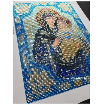 RUBOS Icoana fecioarei Zhirovitskaya Diamant Mozaic Religie DIY 5D Diamant Broderie Clasic Ambarcațiuni Serie Parțială Șirag de mărgele Ortodoxe