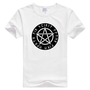 Rune Elementar Pentagrama maneca scurta casual Barbati/Femei T-shirt Confortabil Tricou Cool Print Topuri de Moda GA330