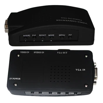 S-video composite RCA AV convertor VGA cu sursa de alimentare DC pentru TV la PC converter(VGA cablu nu este inclus)