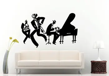 Saxofon Jazz De Pian Rece Autocolant De Perete De Muzică Acasă Decor Sax Instrument Instrument De Trupa Modern Picturi Murale De Calitate Poster Decal Q-82