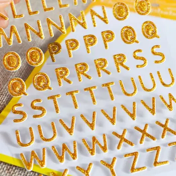 Sclipici frumos stralucind cuvinte care scrisoare alfabet scrapbooking autocolant 12 designes amestecat