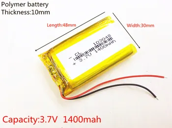 SD 3.7 V, 1400mAh 103048 Litiu-Polimer LiPo Baterie Reîncărcabilă cu ioni de celule Pentru Mp3 Mp4 Mp5 DIY PAD DVD E-book setul cu cască bluetooth