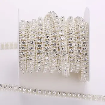 Sewwing Pearl lanț Banda de culoare perla lanț cu stras 10yards/lot DIY bijuterii de păr/pantofi/accesorii de îmbrăcăminte