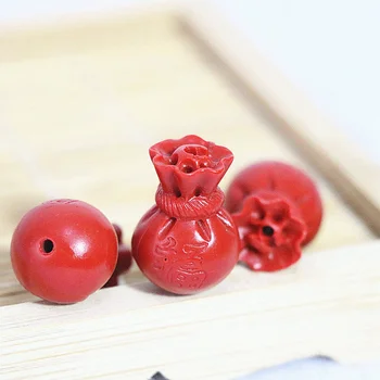 Sintetic roșu cinabru sculptură accesorii margele de flori pandantiv bijuterii diy 5pcs B941