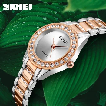 SKMEI Moda Ceas Casual pentru Femei Rochie de Ceasuri de Lux din Oțel Inoxidabil Curea Cuarț Femei Ceas Ceasuri Reloj Mujer