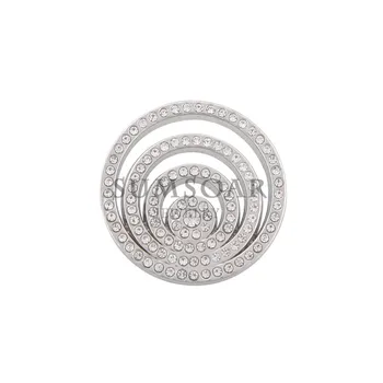 Somsoar Bijuterii 25MM Spumante Interschimbabile Multi-Cristal Rotund Monedă Disc se Potrivesc 35MM Monedă Titularul Cadru Pandantiv 10buc/lot