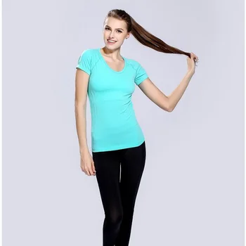Sport femei T Shirt iute Uscat Fitness-Îmbrăcăminte de Sport Sală de Funcționare Jogging Tricouri Activewear Yoga Topuri Sport T-shirt Top Sport XL