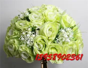 SPR -VERDE-10buc/lot nunta drum duce artificiale masă de nuntă cu flori centru de floare cu bile decor