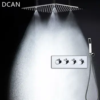 Spray SPA Termostat de Duș Set de 20 de Inch cer Perdea de Întuneric Perete În Multi-Funcție Duș Duza 3 Priză de Inaltime Comutator de Debit