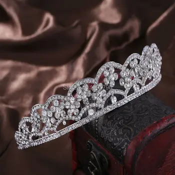 Spumante Superba Argint Placat Cu Cristal Austriac Mare Nunta Coroana Hairband Diadema Mireasa Accesorii