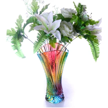 Sticla de cristal Fan Forma de Vaza cu Flori Decorative de uz Casnic Colorate Glazură Carafă Cadou și Ambarcațiunile de Ornament Accesorii Mobilier