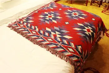 Stil Gotic Tricotate Canapea Pătură Prosop Dublu Side Diferite Culori Ciucuri Acoperi Pătură Pentru Camera De Zi Dormitor Covor Covor