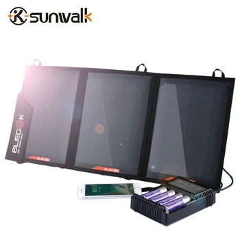 SUNWALK ELEGEEK 21W Pliabil Portabil cu Panou Solar Încărcător Acumulator 18V Solare telefon mobil Telefon Mobil Încărcător pentru Telefoane, Tablete
