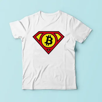 SUPER Bitcoin EROU design LOGO t camasa barbati alba confortabil tricou barbati casual plus dimensiune BTC T-Shirt nu lipici sentiment de imprimare