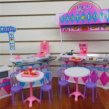 Super Moda in Miniatura, Mobilier Fast-Food Magazin de Accesorii pentru Playset Barbie Doll House Jucarii Clasice pentru Fată Păpușă Jucărie
