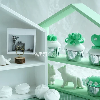 SWEETGO casă din Lemn ornament pentru cupcake/push tort decor acasă Nordic Fores nunta recuzită instrumente de petrecere furnizor