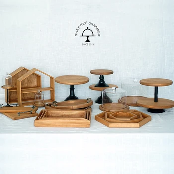SWEETGO lemn Maro suport tort pădurea stil tort de nunta instrumente fondant cake decor acasă bakeware Kitchen& bar desert