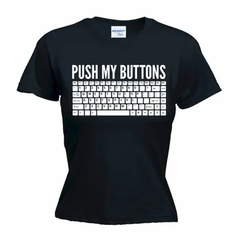 T-Shirt 2018 Femei de Moda Clasic Topuri Tricouri apăsați pe Butoane Tastatura mamele zi computer nerd geek moda tricou