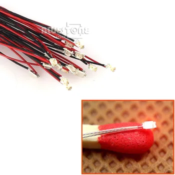 T0603R 20buc Pre-lipite micro litz prin cablu conduce RED Led SMD 0603 NOI