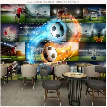 Tapet 3D pentru Pereti de Fotbal 3d Foto Flacără de Hârtie de Perete TV de Fundal Pictura Murală imagini de Fundal de Îmbunătățire Acasă Decora