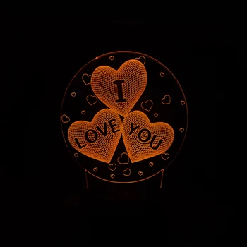 Te iubesc 3D Baloane în Formă de Inimă a CONDUS Lumina de Noapte Atmosferă Romantică Lampa de Iluminat FIERBINTE Decor Nunta Iubitorii de Cuplu Cadouri