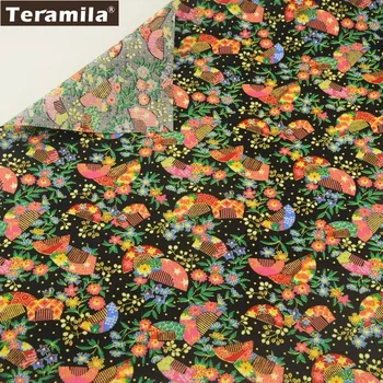 Teramila Lenjerie de pat din Bumbac Tesatura Super Țesut Tipărite Muti-color de Flori și Frunze de Modele de Cusut Pentru Quilting Cortina Sac de Perna