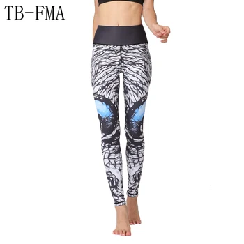 Tipărite Yoga Colanti Femei pantaloni de Yoga de Fitness de Formare Jambiere Înaltă Elastic Sport Jambiere de Funcționare Colanti Sport