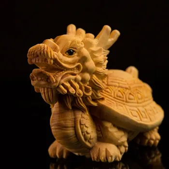 TNUKK Delicate Minunat Chineză Tradițională, obiecte de Artizanat Cimișir broasca Testoasa Dragon Statuie.