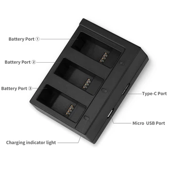 TRAGE Trei Porturi USB Încărcător cu cablu USB pentru GoPro Hero 6 5 Negru Camera Go Pro 6 5 Sport Camera Set de Accesorii