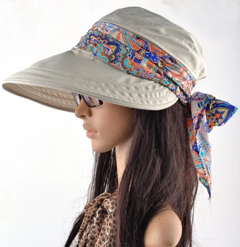 Transport gratuit 2018 pălării de vară pentru femei chapeu feminino noua moda viziere capac soare pliabil anti-uv pălărie 6 culori