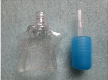 Transport gratuit 50pcs/Lot 5ml Forma de Stea din Plastic Sticle de Unghii Clar Sticle de Unghii Cu Pensula Și Bomboane Capac Ambalaje Cosmetice