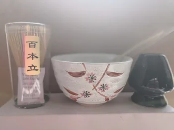 Transport gratuit bambus teaware seturi, cadă cu Ceremonia de Ceramică de Bambus Lingura Amestecati set de ceai Troditional Japoneză teaware set