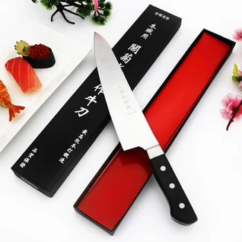 Transport gratuit pe capul meu din oțel inoxidabil cuțit de bucătărie somon sashimi prime file de pește cuțit bucătar-șef de gătit cuțite Dus cadou