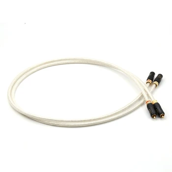 Transport gratuit Semnătura OFC Placat cu Argint Interconectare Cablu Cu WBT-0144 Placat cu Aur RCA