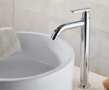 Transport gratuit singură rece bazinul robinet robinet baie lavoar baie chiuveta de robinet înalt de crom alamă robinet pentru apa rece