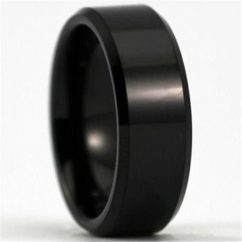Transport gratuit Vânzări la Cald 8MM Lățime Negru Lucios Conice Personalizate Inel de Gol Inel Nou de Moda pentru Bărbați de Tungsten Inel de Nunta